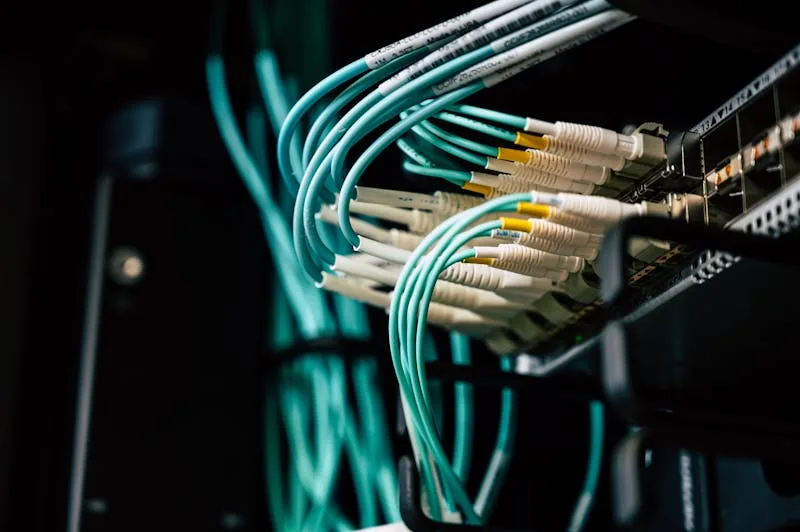 Network cables in a server room
