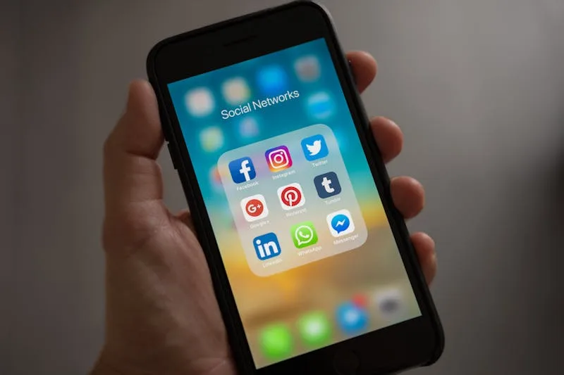 Phone showing a mobile app