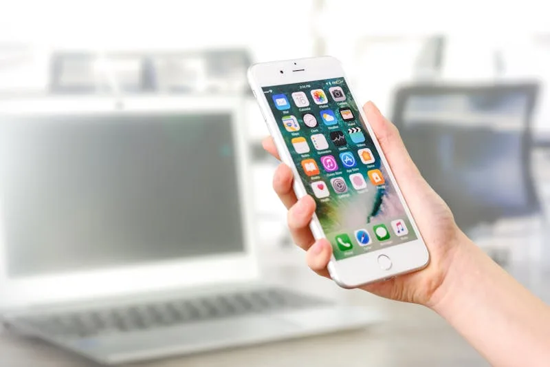 Mobile app prototype on a smartphone screen